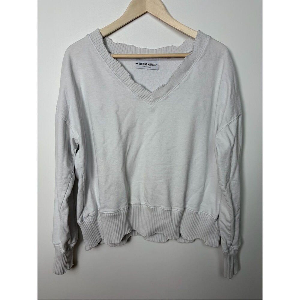 ETIENNE MARCEL Chewed Edge Knit Sweater M